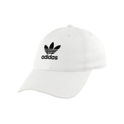adidas Originals Boys&#39; Youth Originals Washed Relaxed Strapback, White/Black, One Size