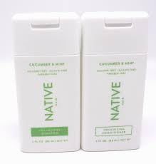 Native Cucumber &amp; Mint Shampoo and Conditioner - Travel Set, 3 Ounce (Pack of 2), Green