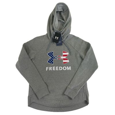 Women&#39;s UA Freedom Logo Fav Hoodie-Grey / RWB Flag - 035 Small