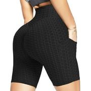 Hy-Impact Peach Fit Yoga Workout Shorts -Womens Size XL - Black