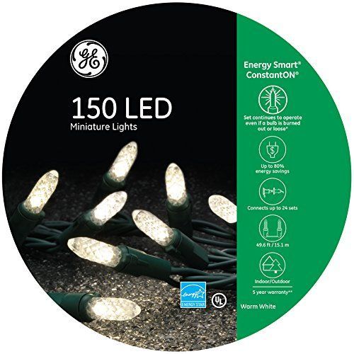 GE Energy Smart 150 LED 49ft Constant Warm White Mini LED Christmas String Light