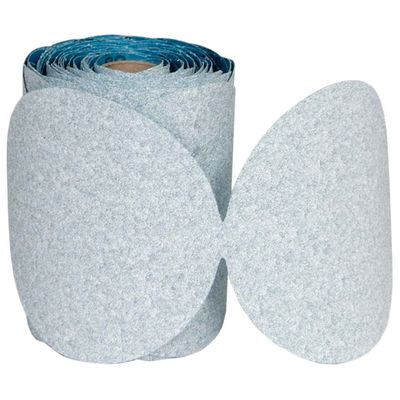 Norton 66261140502 5 in. Dry Ice A975 No-Fil Ceramic Alumina Paper PSA Discs Roll, Coarse, P80 Grit, 4 Pack