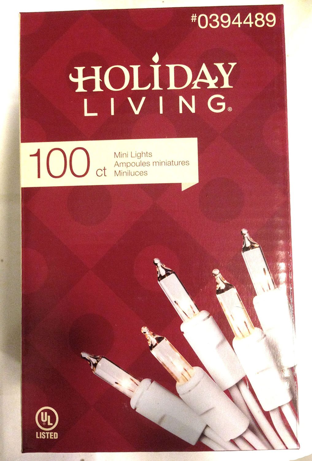 Holiday Living 100ct Mini Lights, White Lights with White Cord,