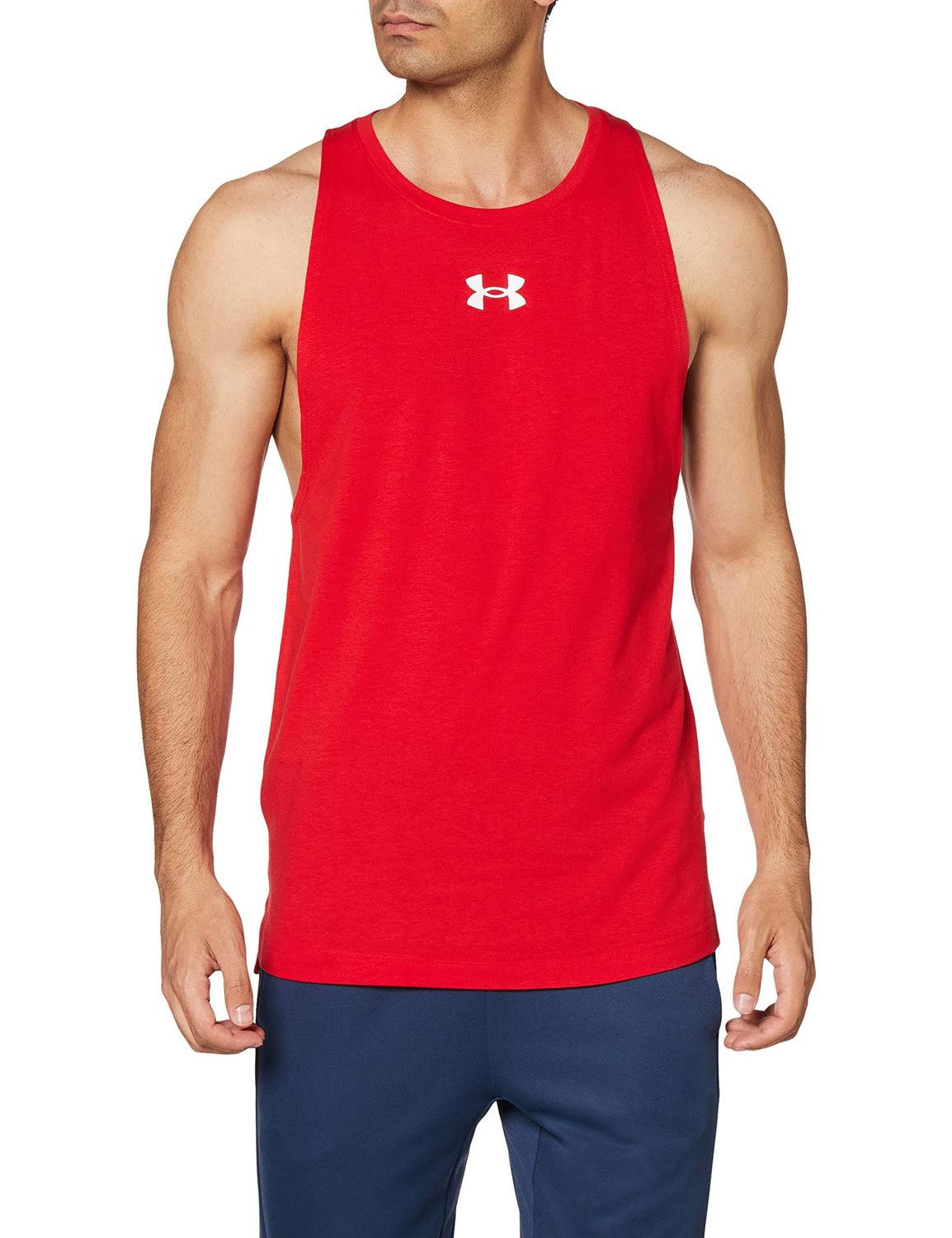 Under Armour Men&#39;s Baseline Cotton Tank , Red (600)/Summit White, Medium