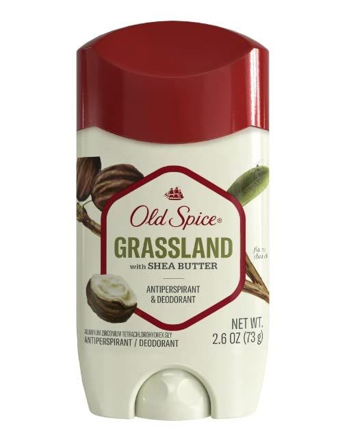 Old Spice Men&#39;s Antiperspirant Deodorant Grassland with Shea Butter, 2.26 oz