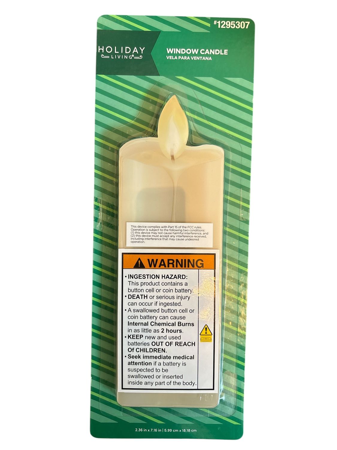 Holiday Living Christmas Show Lights LED Window Candle (Packaging May Vary)
