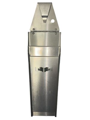 SAF-T-PAK KS-42 10&quot; SAF-T-PAK Knife Scabbard, Double Row Knife Pouch, Aluminum, with Integrated Meat Hook and Belt Hanger, Silver