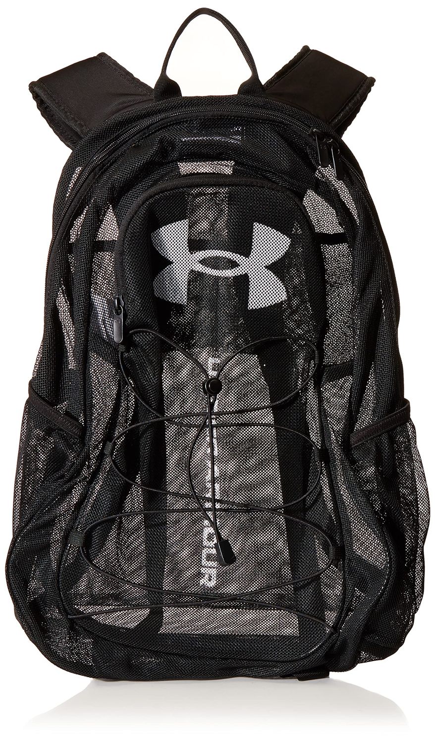 Under Armour Adult Hustle Mesh Backpack , (001) Black / / White , One Size Fits Most