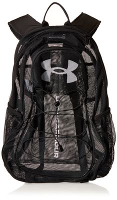 Under Armour Adult Hustle Mesh Backpack , (001) Black / / White , One Size Fits Most