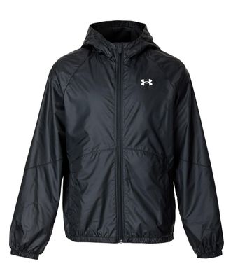 Under Armour Girls Sport Windbreaker Jacket, (001) Black / / White, Medium