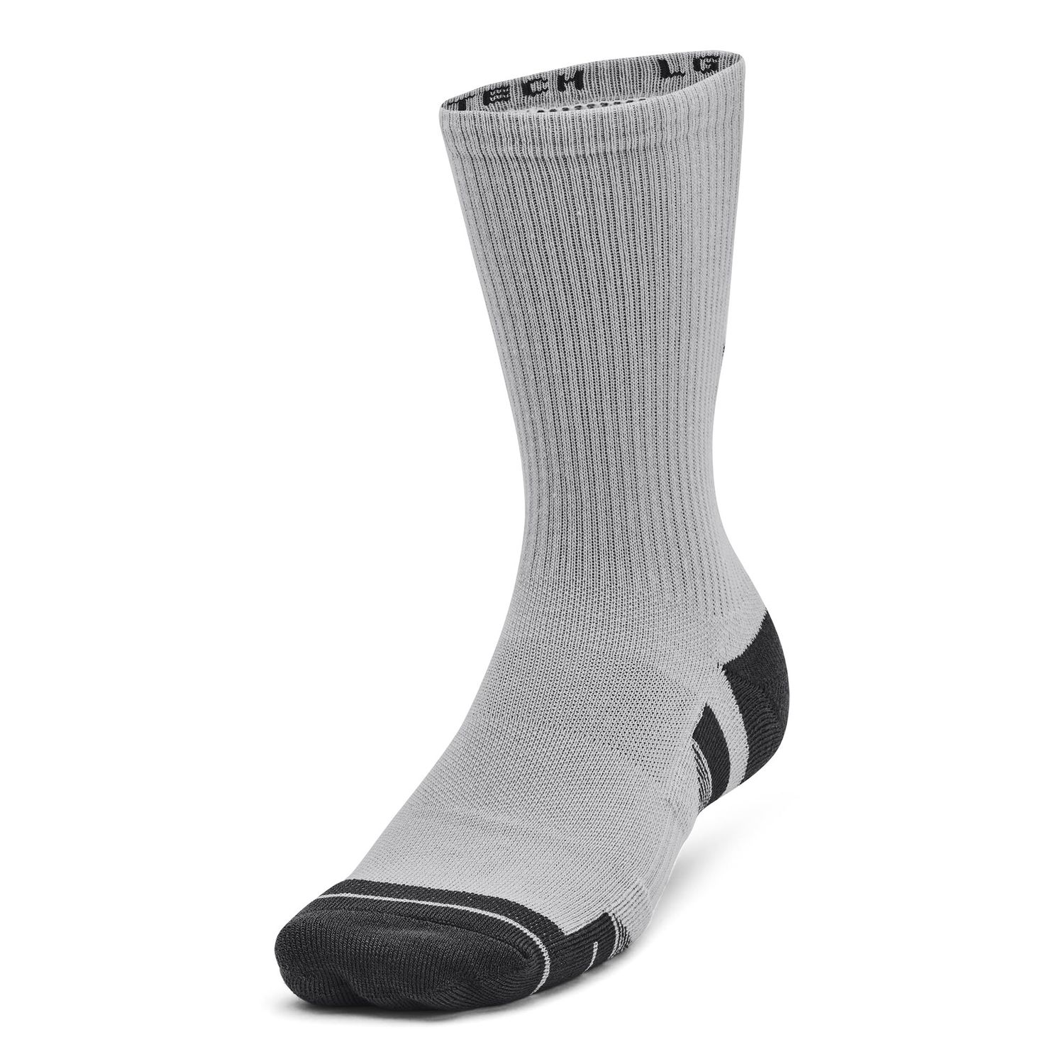 Under Armour 1379512-11-MD Unisex UA Performance Tech 3-Pack Crew Socks Mod Gray MD