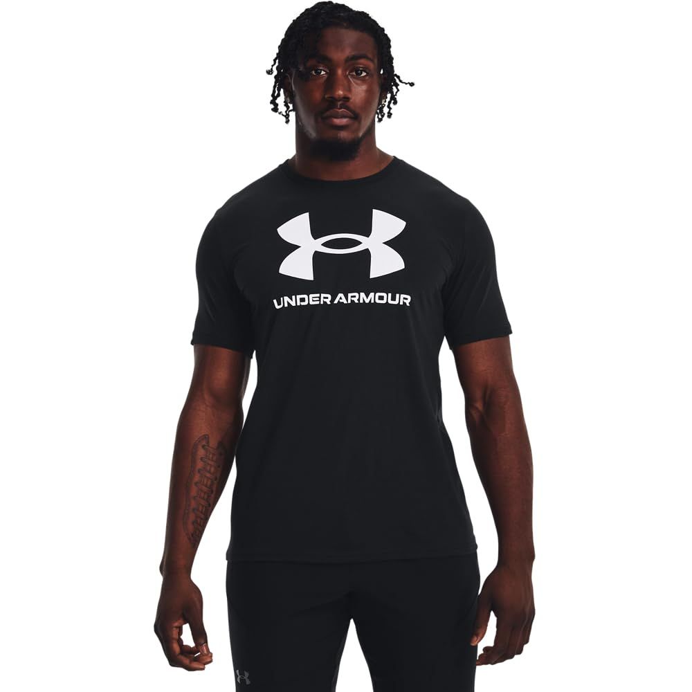 Under Armour Men&#39;s Sportstyle Logo SS T Shirt, (001) Black / / White, X-Large