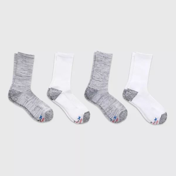 Hanes Premium Men&#39;s Performance Filament Crew Socks 4pk - Gray, 6-12