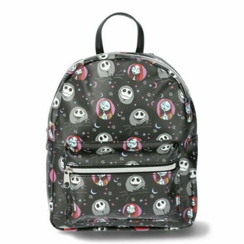 Disney Kids Nightmare Before Christmas Allover Print PU Mini Backpack  Black