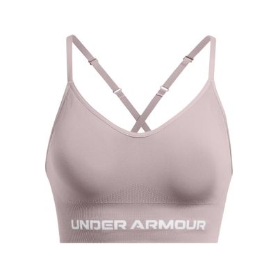 Under Armour Women&#39;s Standard Canish Seamless Low Bra, Tetra Gray/White Small