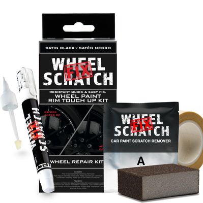 Wheel Scratch Fix Quick And Easy Wheel Touch Up Kit Universal Colors (Black (Satin))