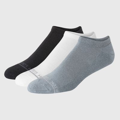 Hanes Originals Premium Men&#39;s SuperSoft No Show Socks 3pk White/Black/Gray 6-12