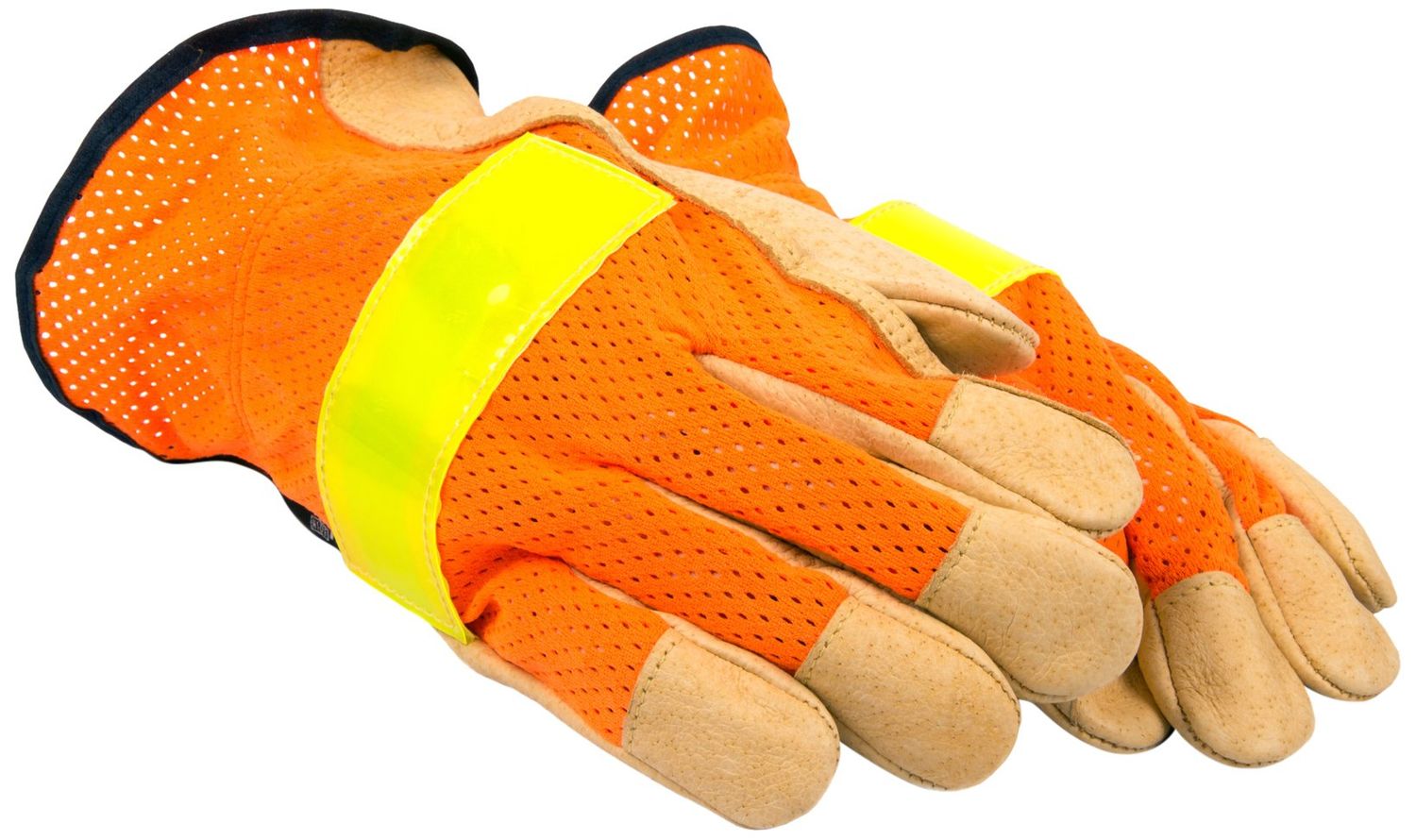 Forney 53152 Premium Full Grain High Vis Leather Driver, X-Large, Orange/Yellow