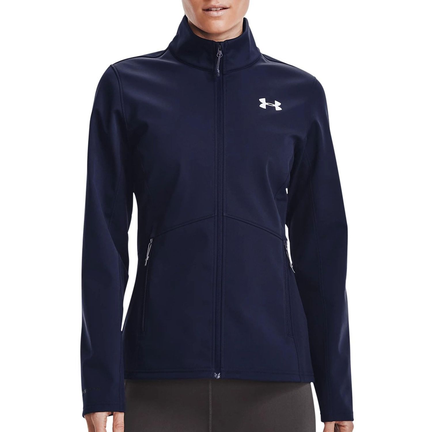 Under Armour Women&#39;s ColdGear Infrared Shield Jacket, Navy (410)/White, Small