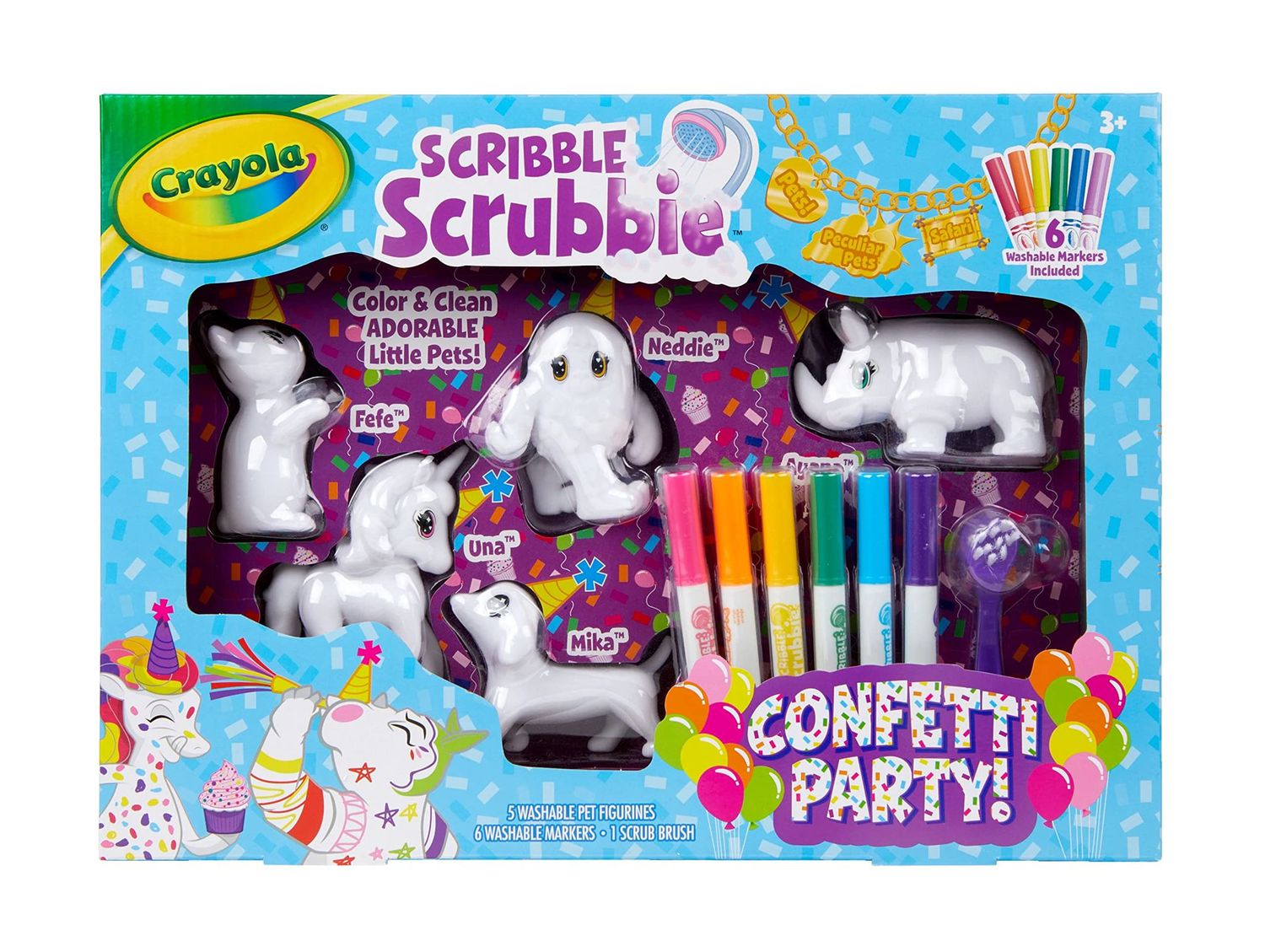 Crayola Scribble Scrubbie Confetti Party Washable Multicolor 12-Pack