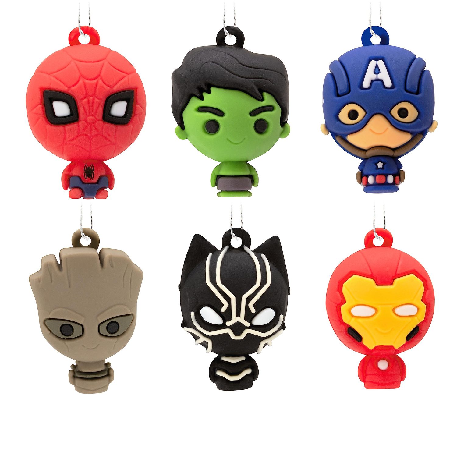 Hallmark Marvel Super Heroes Miniature Christmas Ornaments,Plastic, Set of 6