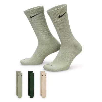 Women&#39;s Nike Everyday Plus Dri-Fit Cushioned Training Crew 3Pk, Medium, Neutral
