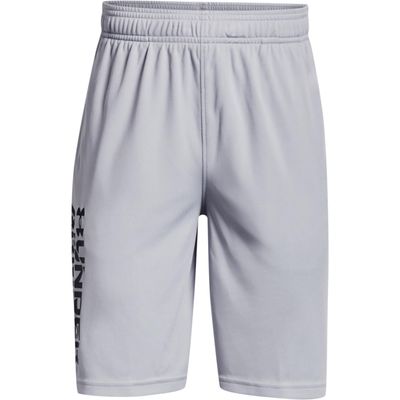 Under Armour boys Prototype 2.0 Wordmark Shorts , Mod Gray (011)/Black , Youth Small