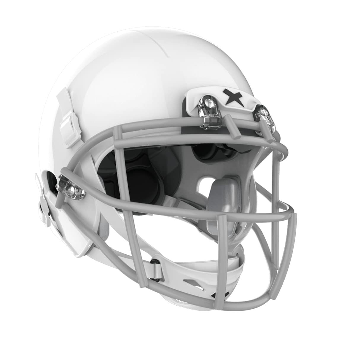 Xenith Youth X2E+ White Football Helmet w/Grey XRS21 Facemask &amp; White Chinstrap - Small