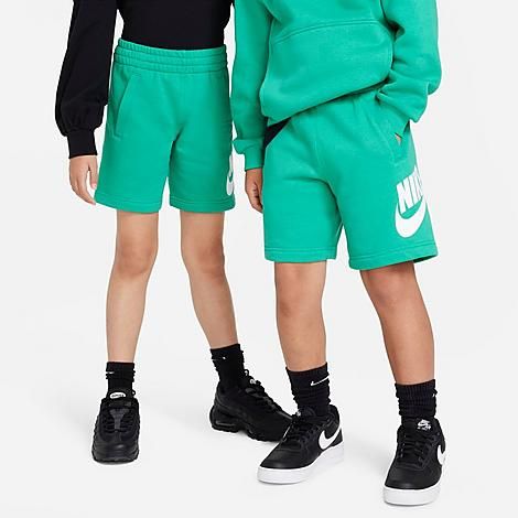 Nike Kids&#39; Sportswear Club Fleece Terry Shorts in Green/Stadium Green Small
