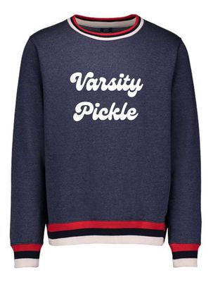 Varsity Pickle Pickleball Sweatshirt - Oversized Unisex - Navy, Red, Cream (XS)