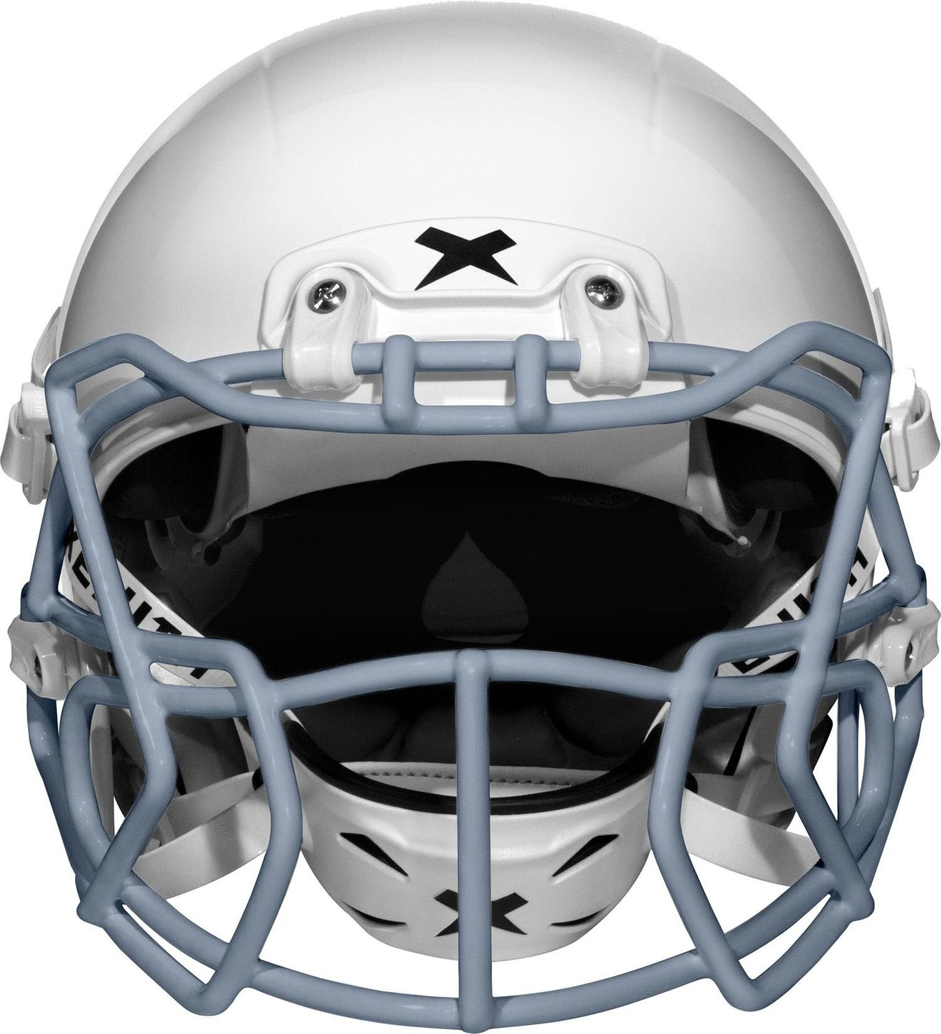 Xenith Youth X2E+ White Football Helmet w/Grey Prime Facemask &amp; White Chinstrap - Medium