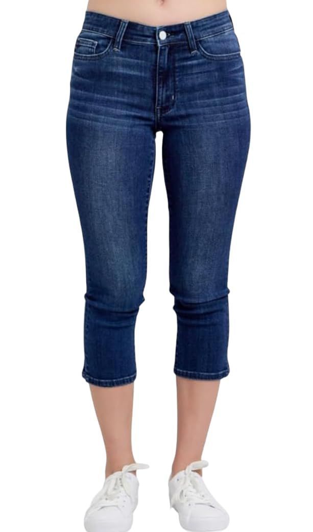Judy Blue Dark Wash Mid Rise Capris