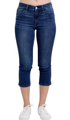 Judy Blue Dark Wash Mid Rise Capris