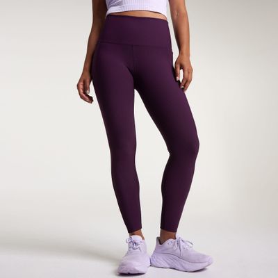 CALIA Women&#39;s Seamed Ribbed Essential 7/8 Legging Velvet Plum Purple