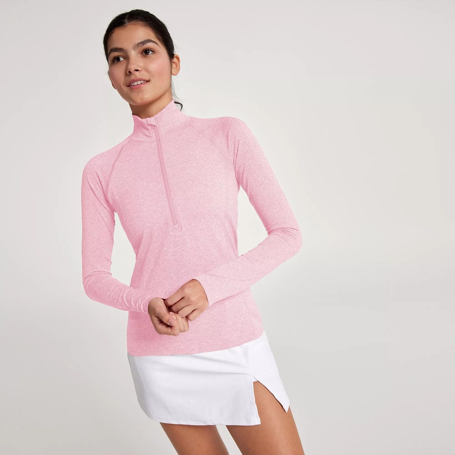 CALIA Women&#39;s Seamless Long Sleeve 1/4 Zip Golf Shirt, XL, Bubbly Pink - Mother’s Day Gift #109
