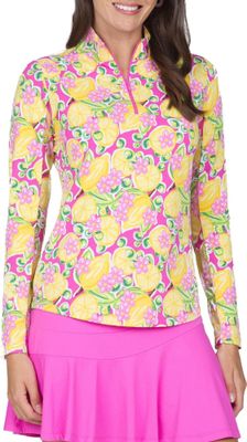 IBKUL Womens Long Sleeve Mock Neck Top  L  Pink #107