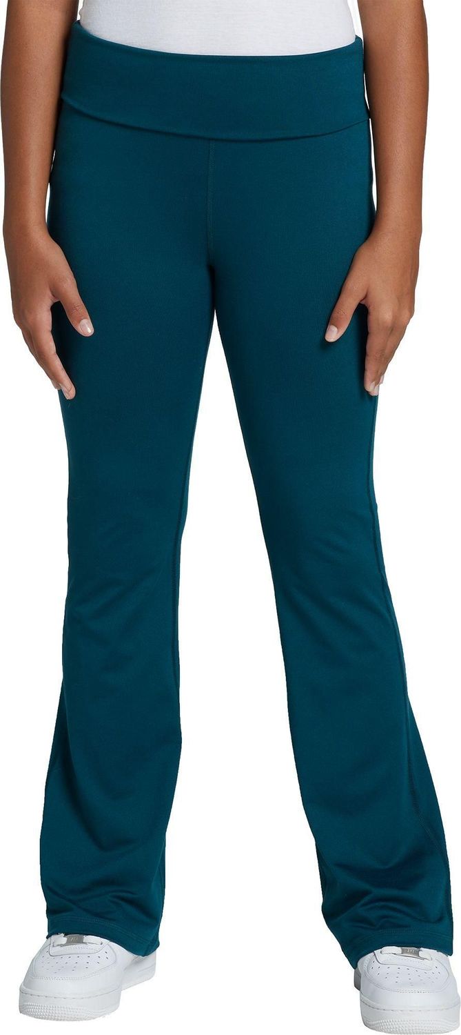 DSG Girls&#39; Momentum Foldover Waist Flare Leggings, Small, Dark Teal Ocean Green #90
