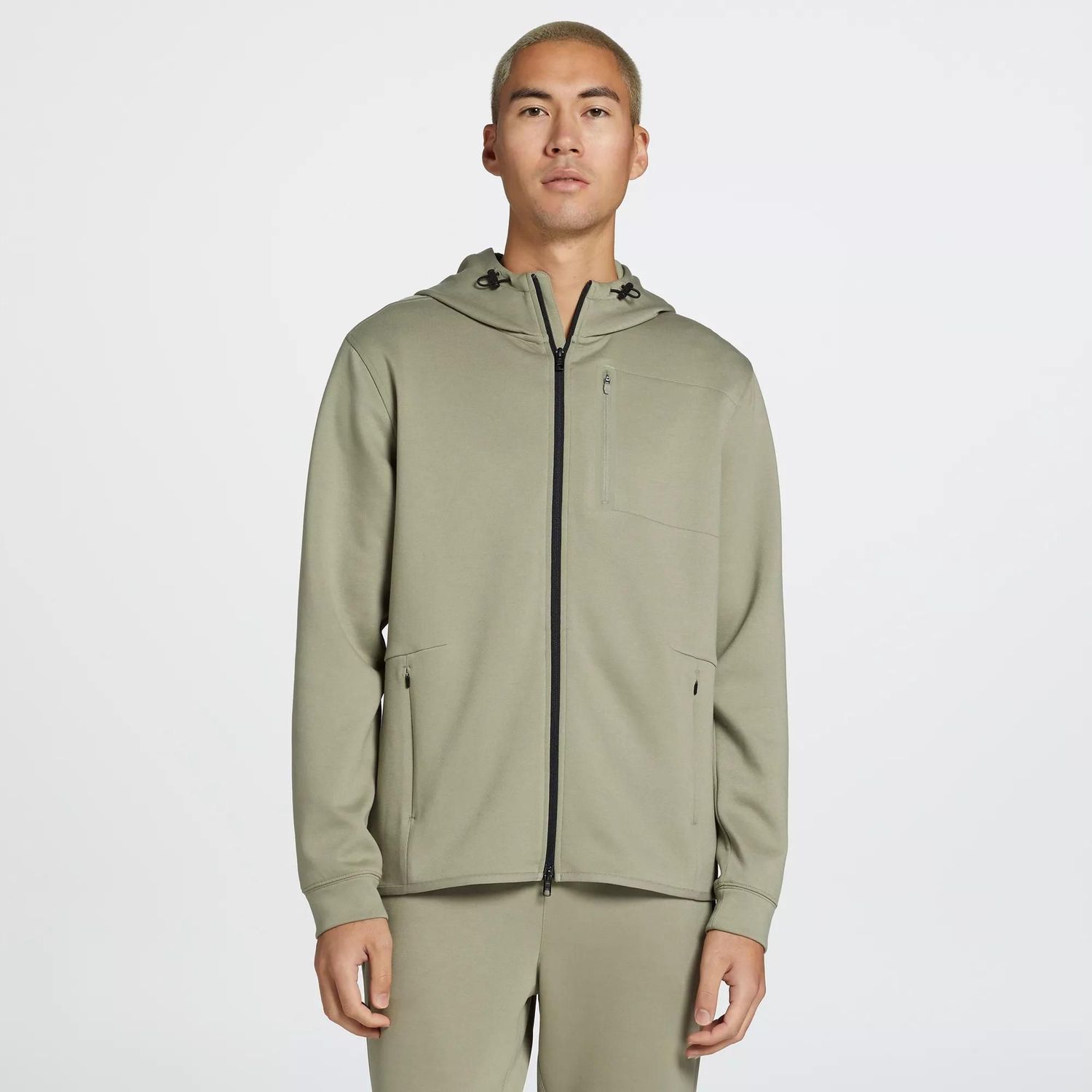 VRST Men&#39;s Pinnacle Fleece Full Zip Hoodie, Small, Earl Grey Gray #83