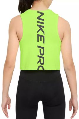 Nike Pro Girls&#39; Dri-FIT Training/Running Tank Top Large, Regular, Yellow