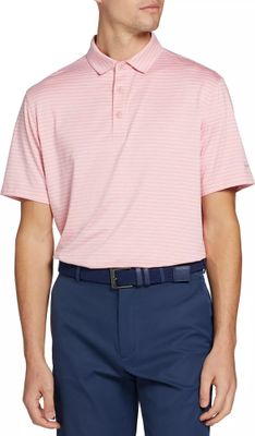 Walter Hagen Performance 11 Classic Stripe Polo, Men&#39;s, Small, Brilliant Pink St