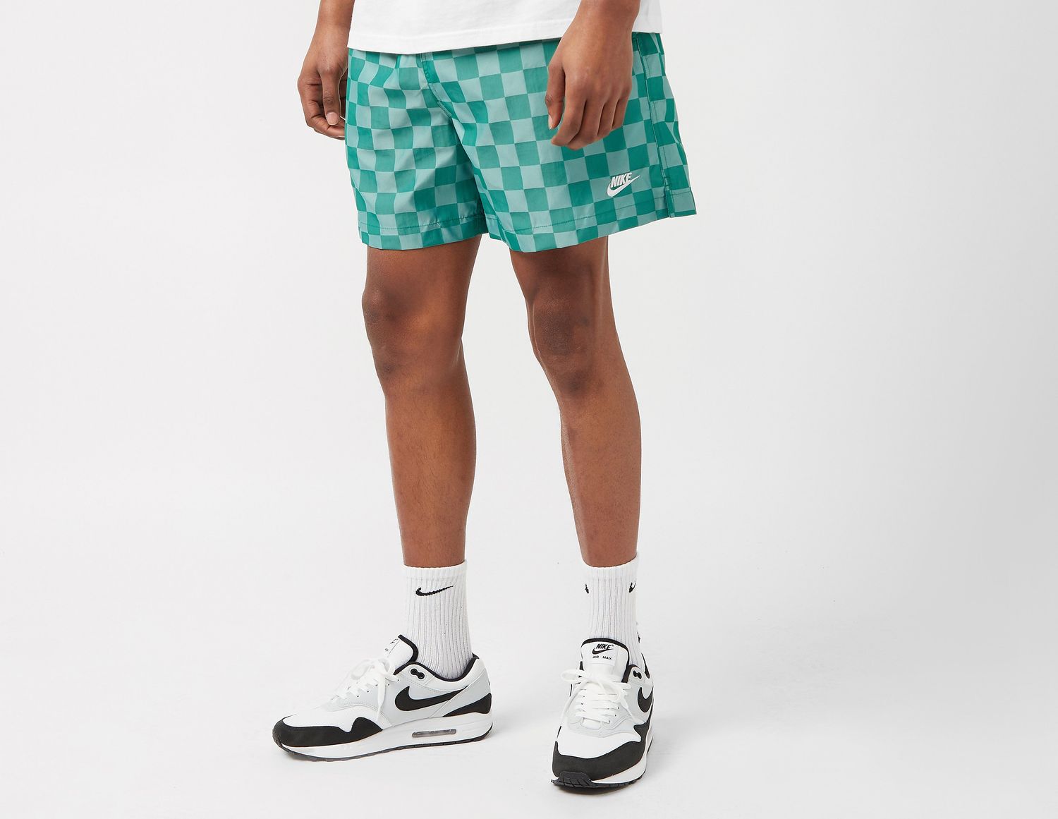 Nike, Short Shorts, Male, Green, Size: M Flow Checkers Shorts Malachite/White