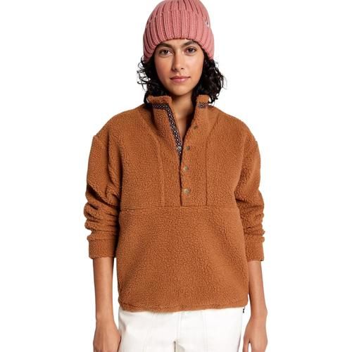 Alpine Design Women&#39;s 1/4 Snap Sherpa Pullover, XS, Caramel Latte