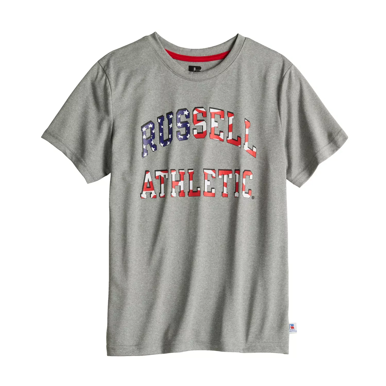 Boys 8-20 Russell Athletic Logo Americana Tee, Boy&#39;s, Size: Small, Med Grey