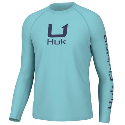 HUK Mens Standard Icon XL Crew Long-Sleeve Performance Fishing Shirt Marine Blue