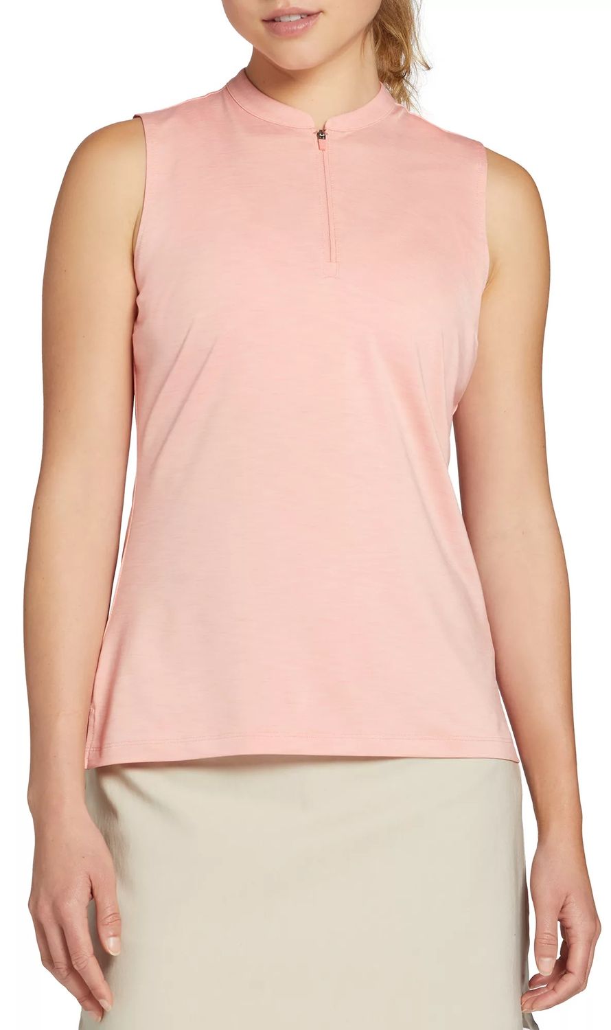 Walter Hagen Women&#39;s Sport Sleeveless Golf Polo, Large, Rose Thorn Pink
