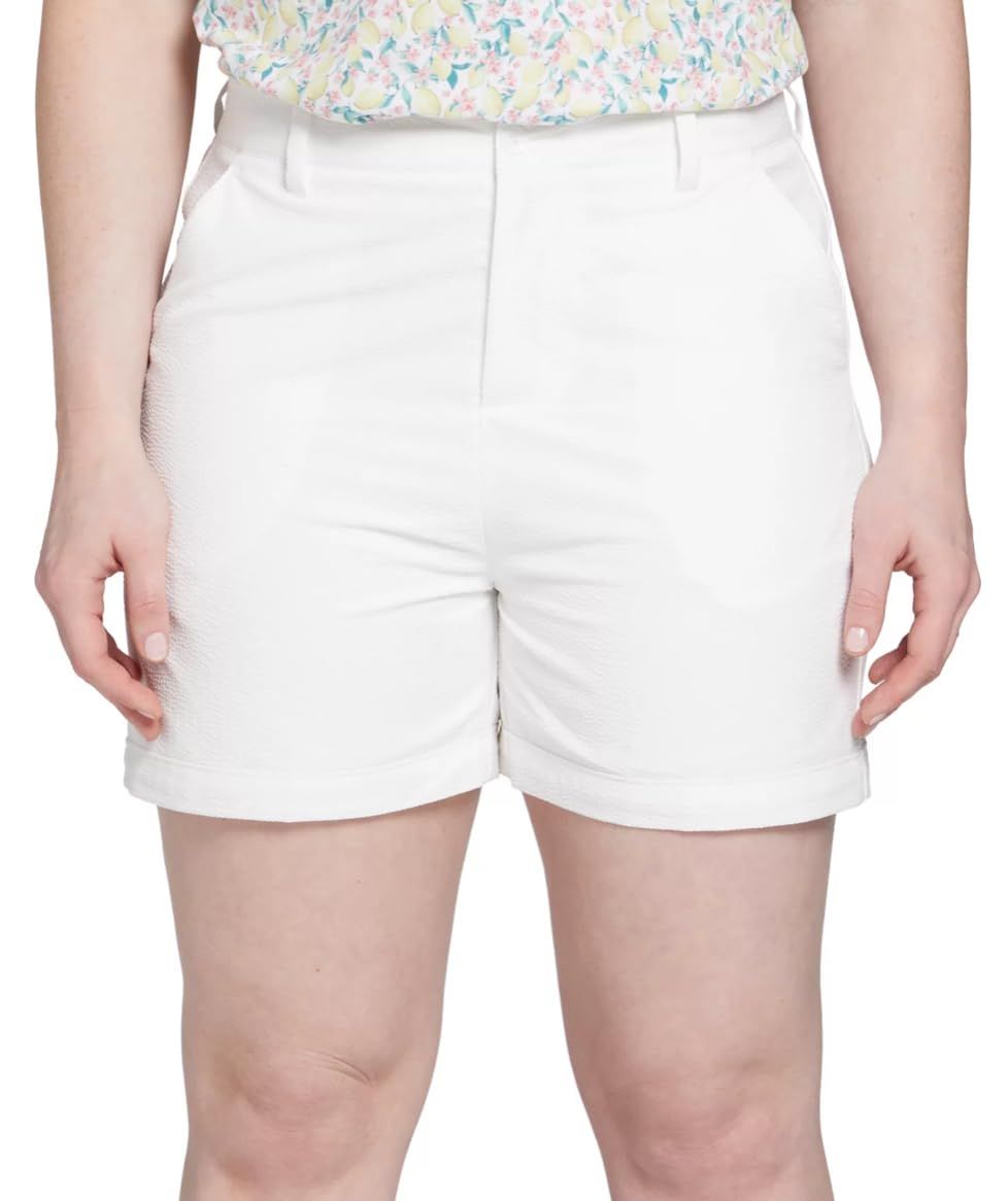 Walter Hagen Womens Clubhouse Traditional 7&quot; Golf Short, Pure White - Size 4.