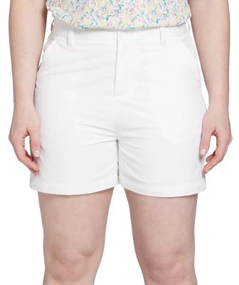 Walter Hagen Womens Clubhouse Traditional 7&quot; Golf Short, Pure White - Size 4.