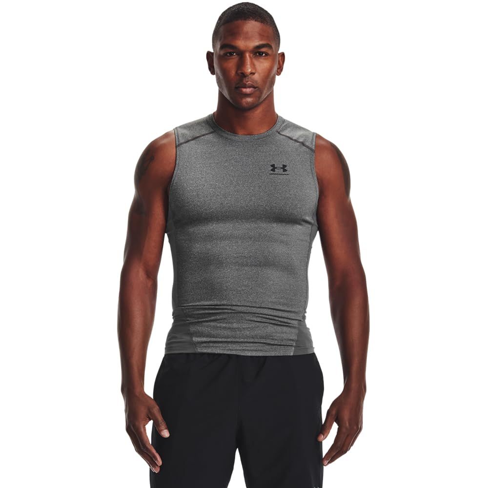 Under Armour Men&#39;s HeatGear Comp Sleeveless T-Shirt Heather/Black XL