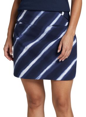 Walter Hagen Women&#39;s 17&#39;&#39; Sculpt Golf Skort, XS, Shibori Stripes Navy Blue