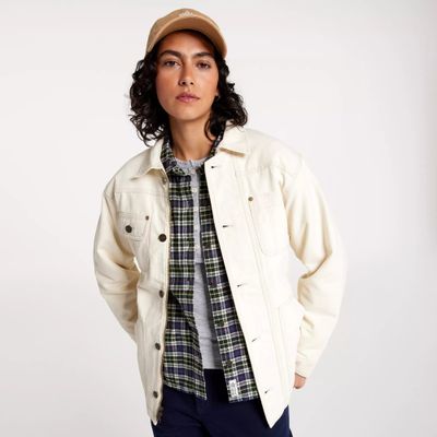 Alpine Design Women&#39;s Quilted Lined Chore Coat, Medium, Natural Khaki